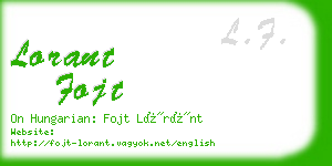 lorant fojt business card